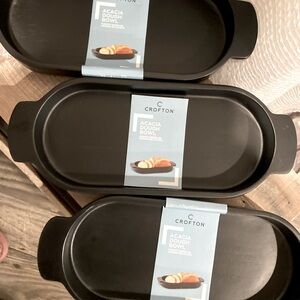 Set of 3 Crofton Natural Acacia Wood Dough Bowls